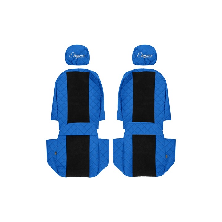 Huse scaune F-CORE ELEGANCE Q 1+1, Albastru, set 2 piese