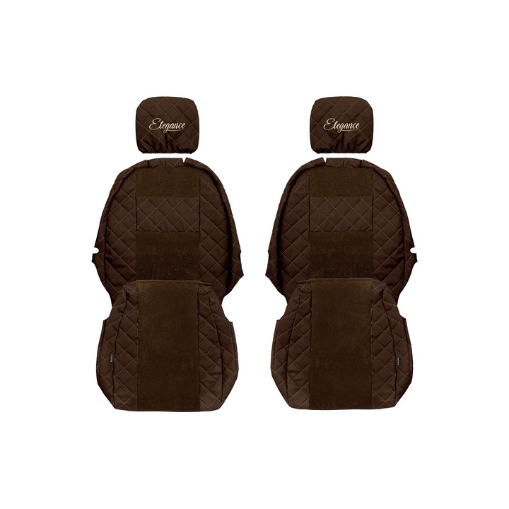 Huse scaune F-CORE, set 2 piese, maro, pentru IVECO DAILY VI