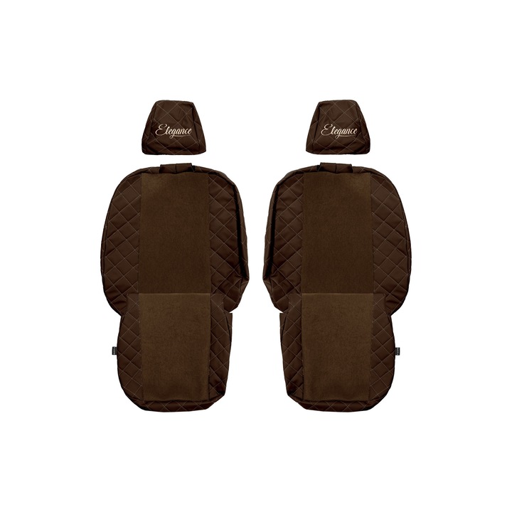 Huse scaune F-CORE ELEGANCE Q 1+1 Maro, set 2 piese, pentru Ford Transit Custom I