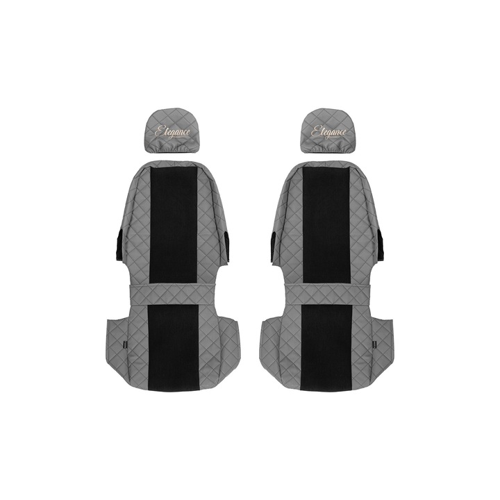 Huse scaune F-CORE ELEGANCE Q, 1+1, Gri, 2 piese