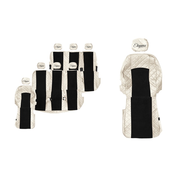 Huse scaune auto F-CORE, ELEGANCE Q, 8 locuri, multicolor, 1+1, Sampanie