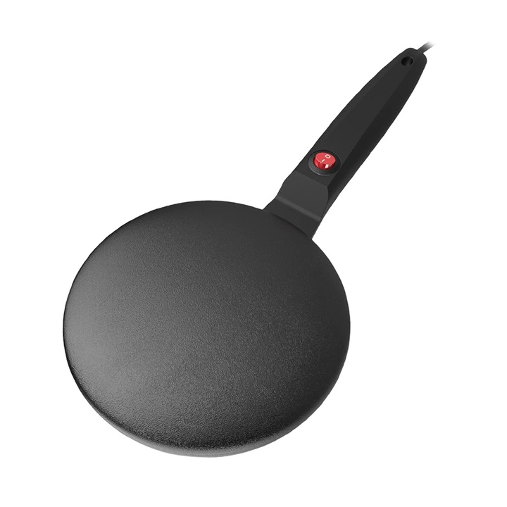 Електрически тиган за палачинки NEXTLY, незалепваща повърхност, лесно почистване, 600W, 21x41см, черен