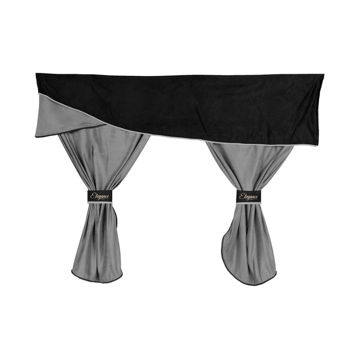 Камион Завеси - пълен комплект (3-в-1), F-CORE, за VOLVO FH 2 01.02-12.08, FH 3 01.09-12.12, Спална, Сиво