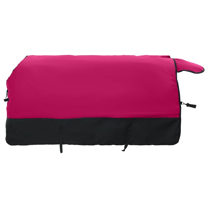 Patură pentru cai, vidaXL, roz și negru, 95cm, poliester impermeabil, design ajustabil