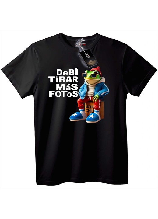Tricou meme Broască: DeBí TiRAR MÁS FOTOS, Negru