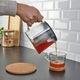Чайник с инфузер за чай, топлоустойчиво стъкло, 1.5 L, филтър от неръждаема стомана, прозрачен, HomeNext