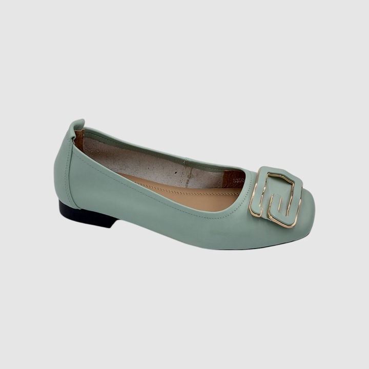 Pantofi dama din piele naturala Alessia, Verde menta