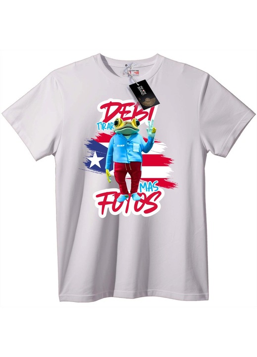 Tricou cu broască și semnul păcii, Alb