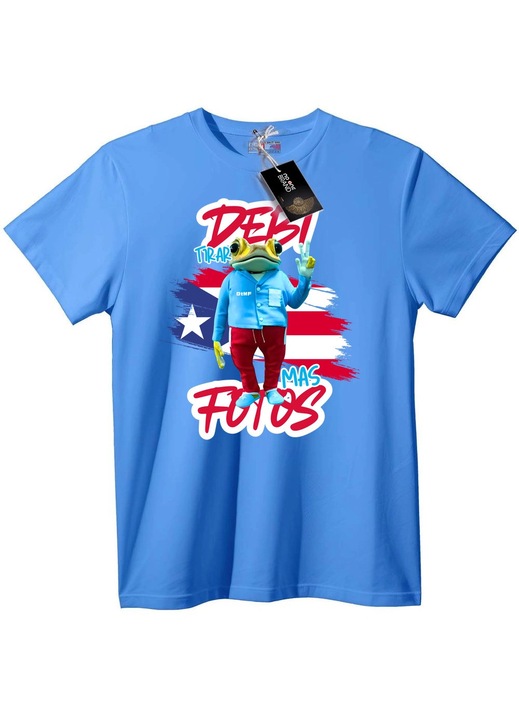 Tricou cu broască și semnul păcii, Albastru deschis