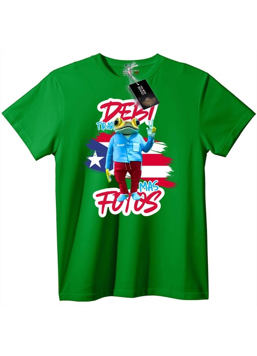 Tricou cu broască și semnul păcii, Verde