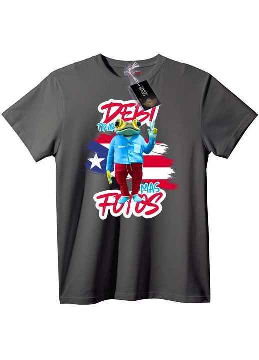 Tricou cu broască și semnul păcii, Gri