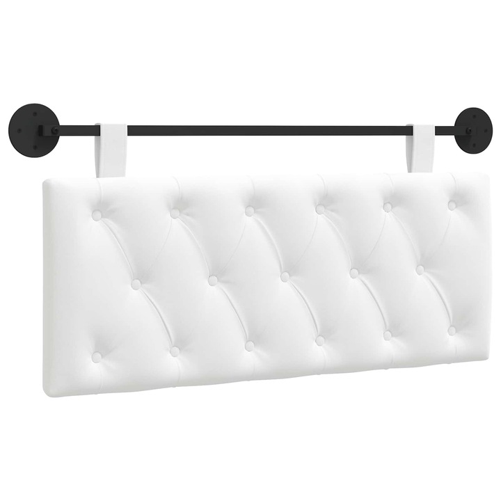 Cap de pat suspendat vidaXL, Pe perete Alb 110 x 55 x 7 cm tesatura