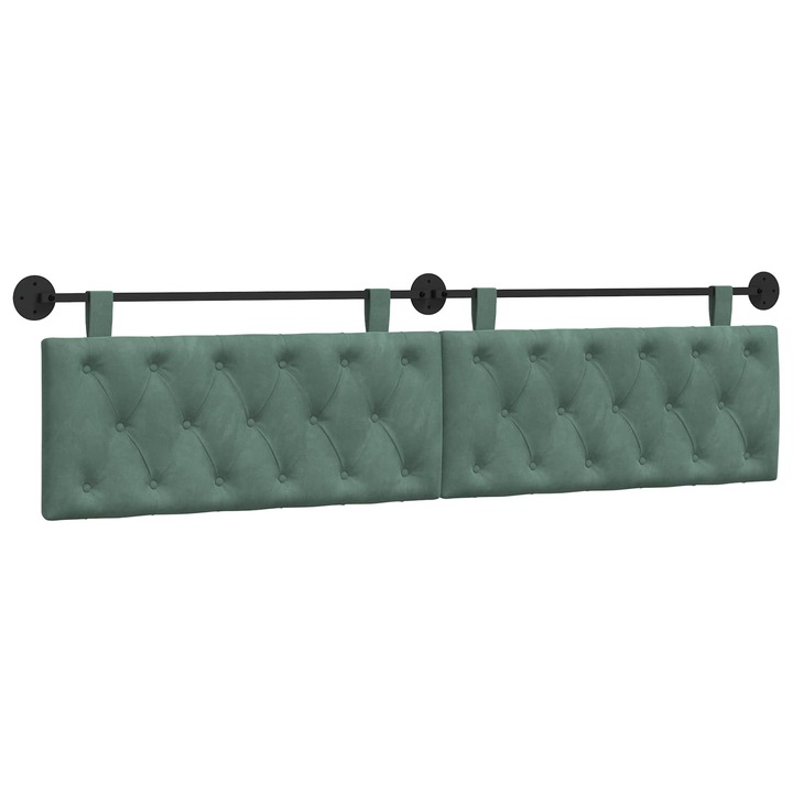 Cap de pat suspendat vidaXL, Verde Marii 210 x 55 x 7 cm Catifea