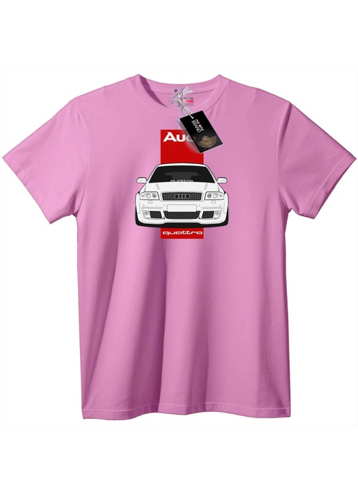 Тениска Audi Quattro, Розов, XXS