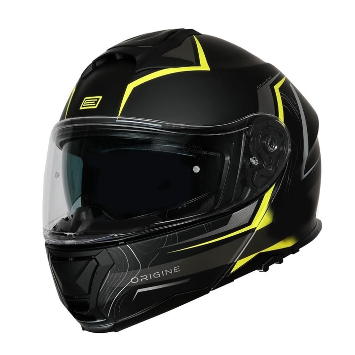 Casca moto Origine Logic PATH, rabatabila, cu ochelari, negru fluo galben mat, marime S