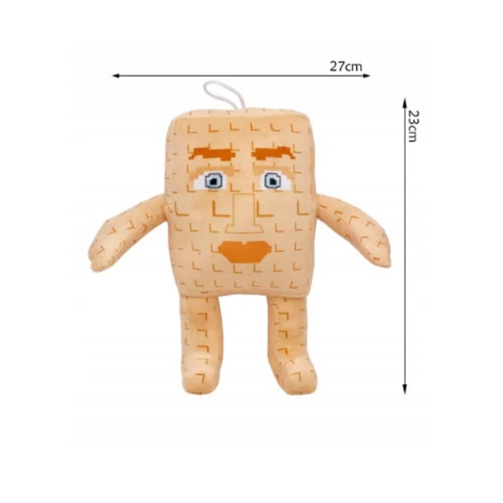 Titan Speakerman plüssjáték, 23x27cm, bézs-narancssárga, 8-bites stílus, Skibidi Toilet karakterkészlet