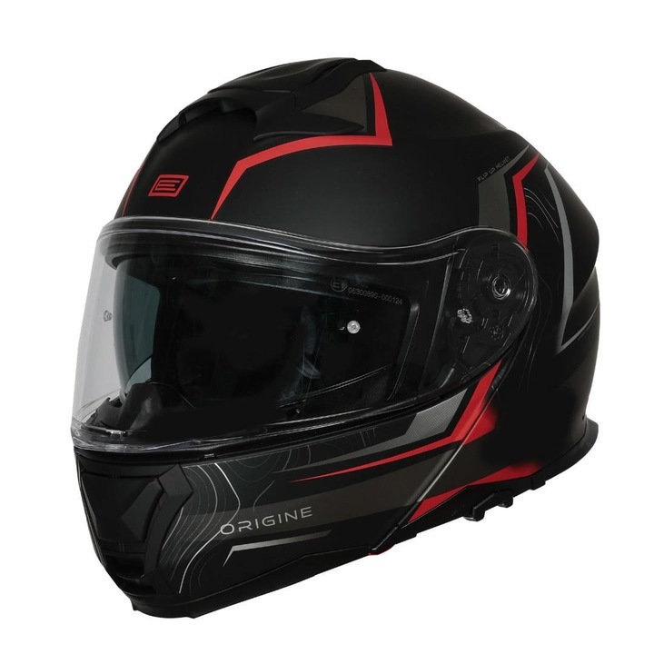 Casca moto Origine Logic PATH, rabatabila, cu ochelari, negru fluo rosu, marime XL