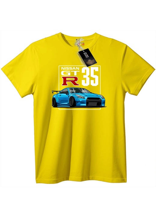 Nissan GT-R 35 póló, sárga, XS