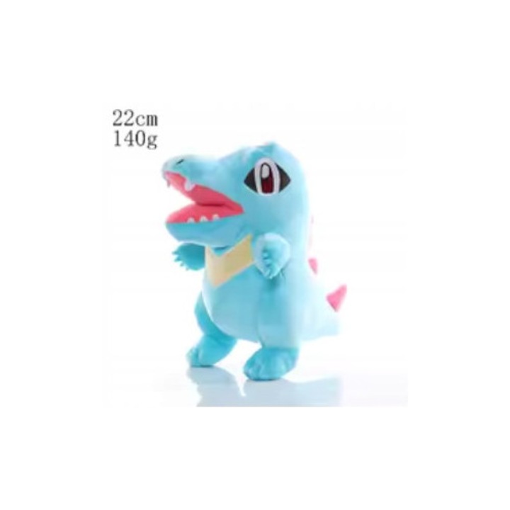 Плюшена играчка Totodile, 22см, синя с червени детайли, мек материал, антиалергична, идеална за деца