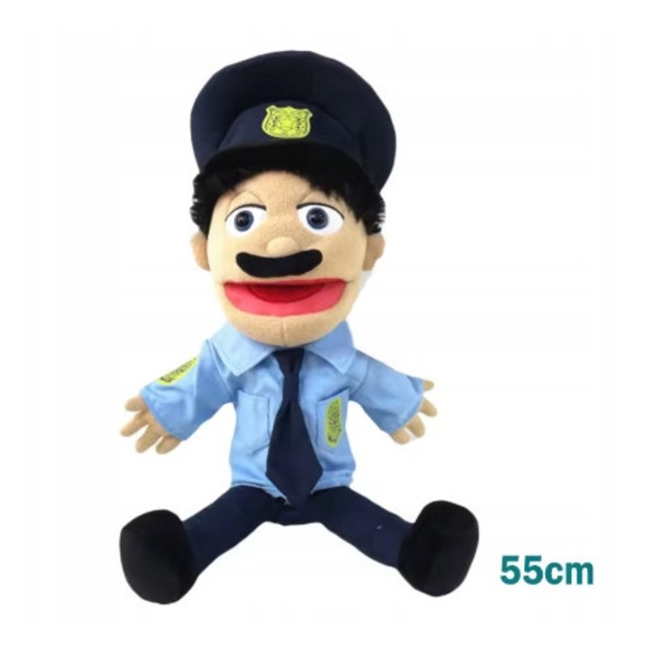 Papusa de plus Generic model Jeffy Policeman 55CM, jucarie pentru copii, decorare camera, set de animatie