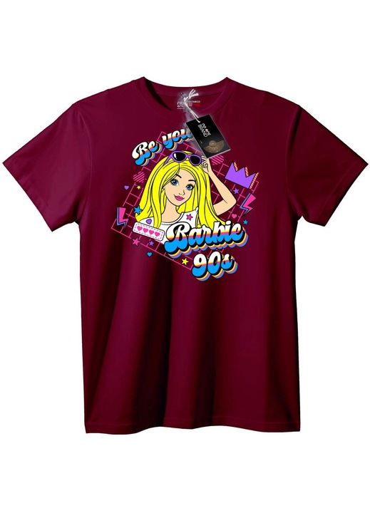 Tricou Barbie anii '90 Retro, Bordeaux, 6XL