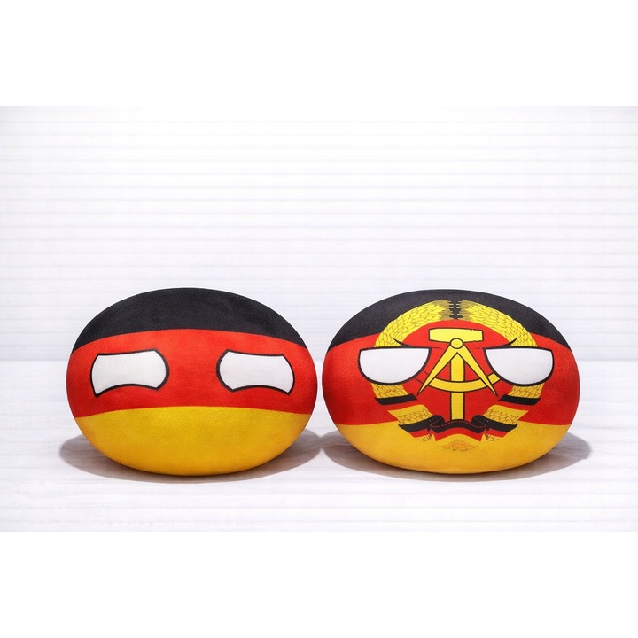 Set 2 Jucarii de Plus Countryball - Germania RFN si NRD, 9-11 cm, culori vibrante