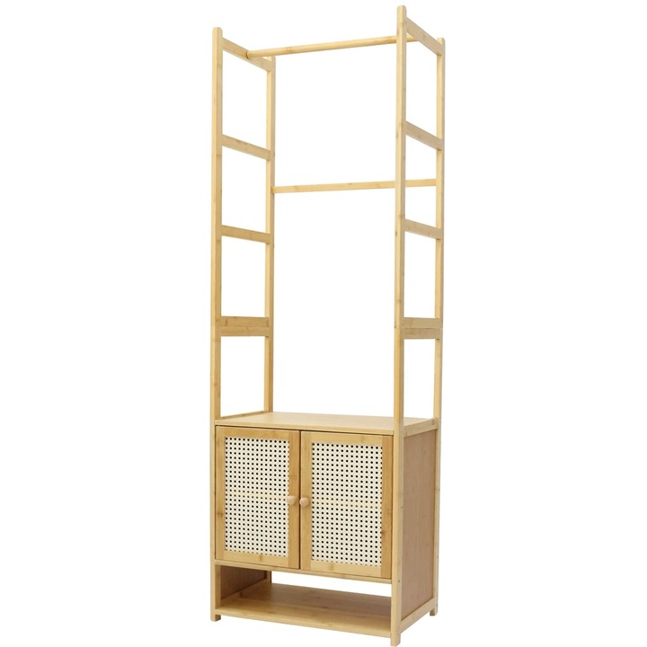 Suport pentru haine, design modern, 53x31.5x168cm, lemn natural