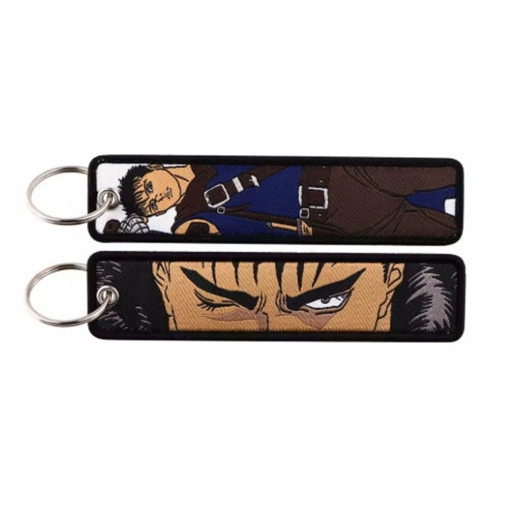 Anime kulcstartó, hímzett, többszínű, 10x5cm