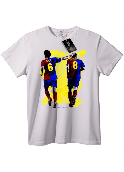 Тениска Xavi & Iniesta от FC Barcelona, Бял
