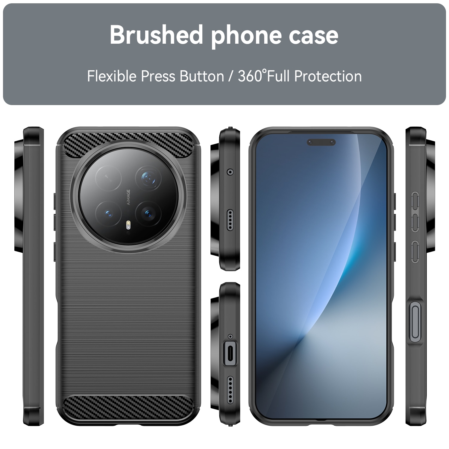 Husa telefon, pentru Honor Magic 8 Pro 5G, De inalta calitate subtire si usoara periata confortabila TPU Soft Feel, Carbon Fiber Negru