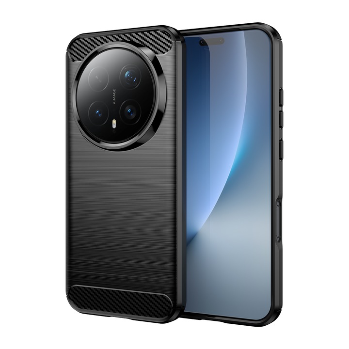 Husa telefon, pentru Honor Magic 8 Pro 5G, De inalta calitate subtire si usoara periata confortabila TPU Soft Feel, Carbon Fiber Negru