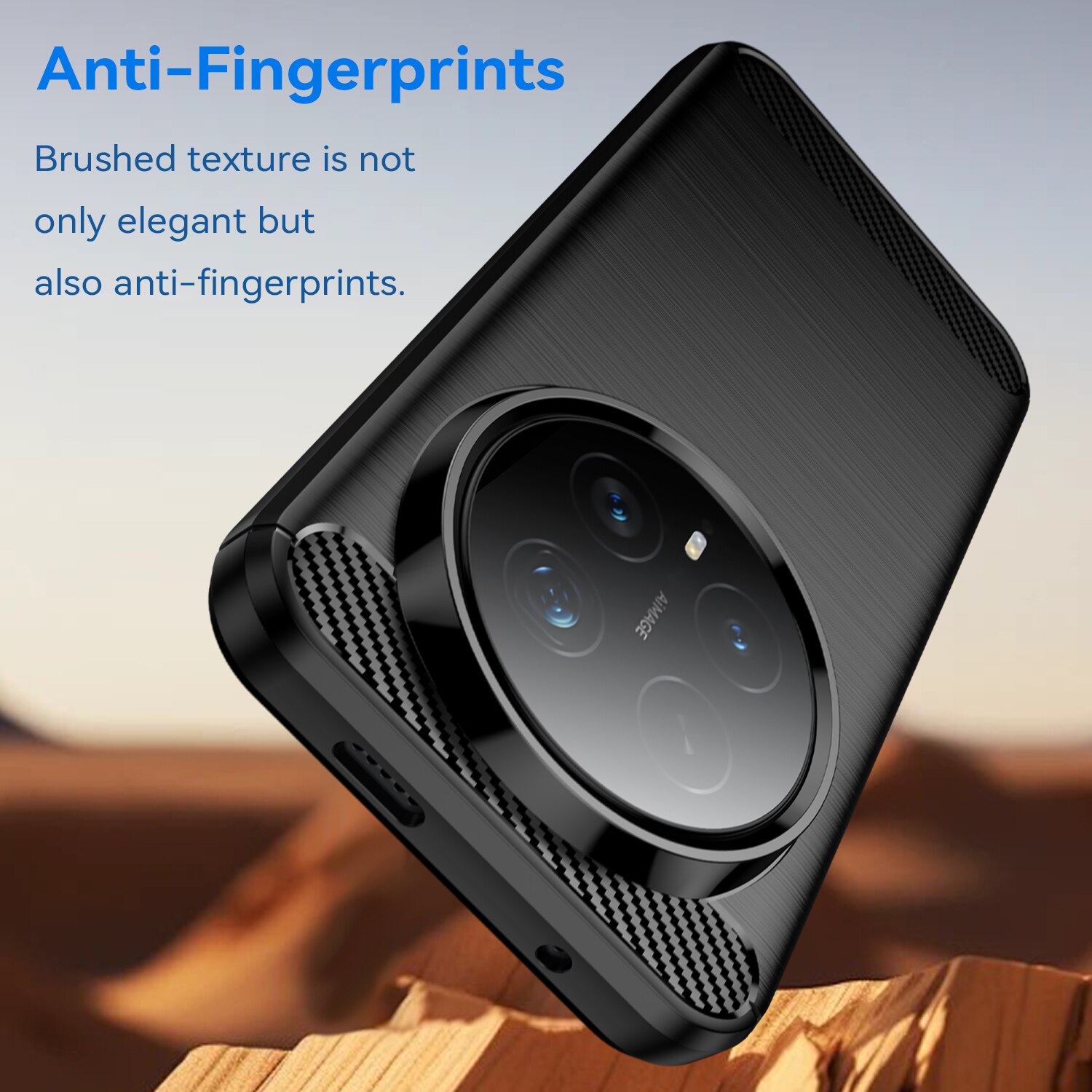 Husa telefon, pentru Honor Magic 8 Pro 5G, De inalta calitate subtire si usoara periata confortabila TPU Soft Feel, Carbon Fiber Negru