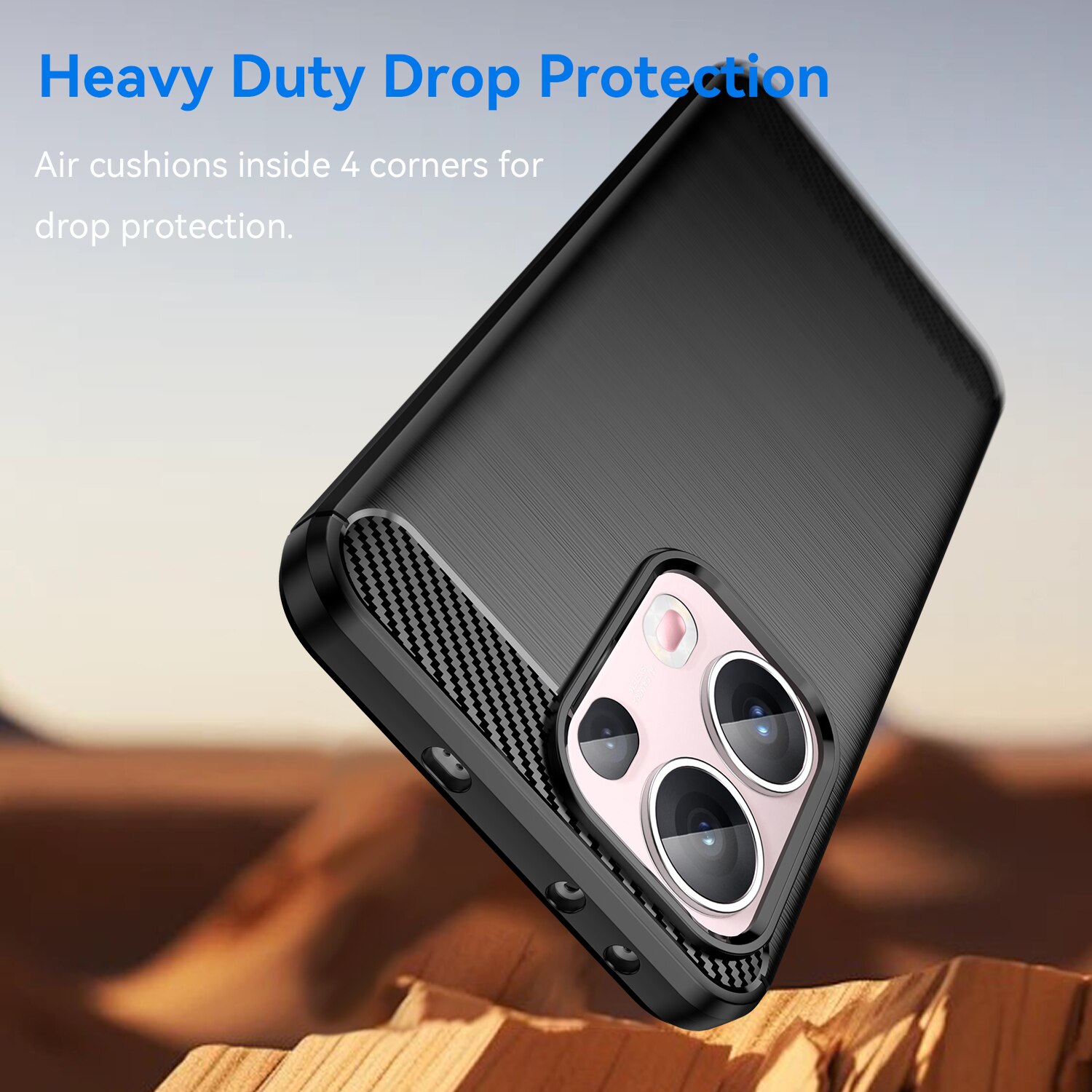 Husa telefon, pentru Oppo Reno 13 Pro 5G, De inalta calitate subtire si usoara periata confortabila TPU Soft Feel, Carbon Fiber Negru
