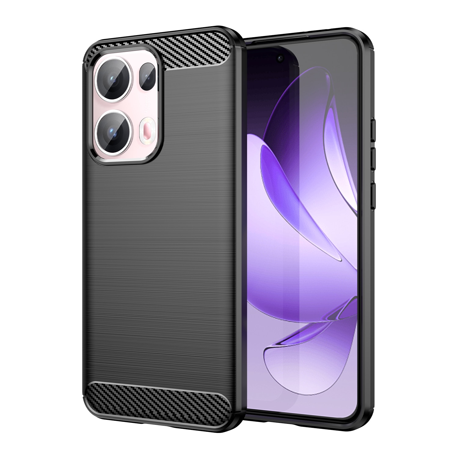 Husa telefon, pentru Oppo Reno 13 Pro 5G, De inalta calitate subtire si usoara periata confortabila TPU Soft Feel, Carbon Fiber Negru