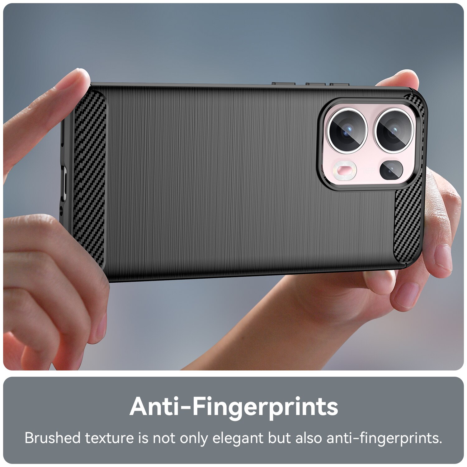 Husa telefon, pentru Oppo Reno 13 Pro 5G, De inalta calitate subtire si usoara periata confortabila TPU Soft Feel, Carbon Fiber Negru