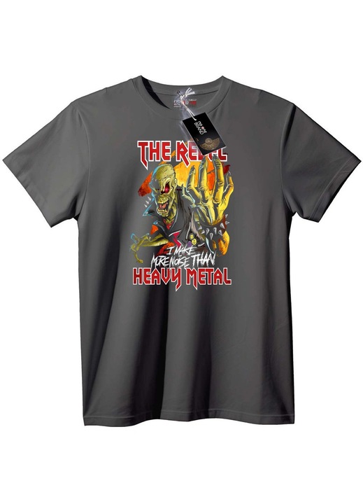 Tricou Rebel Heavy Metal, Gri