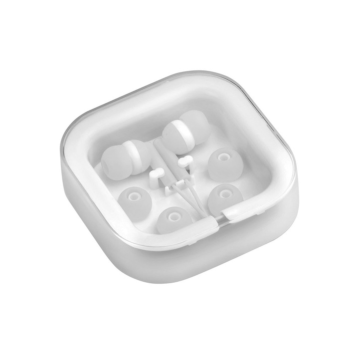 Căști cool Cort, în cutie, 70 x 20 x 70 mm, albe