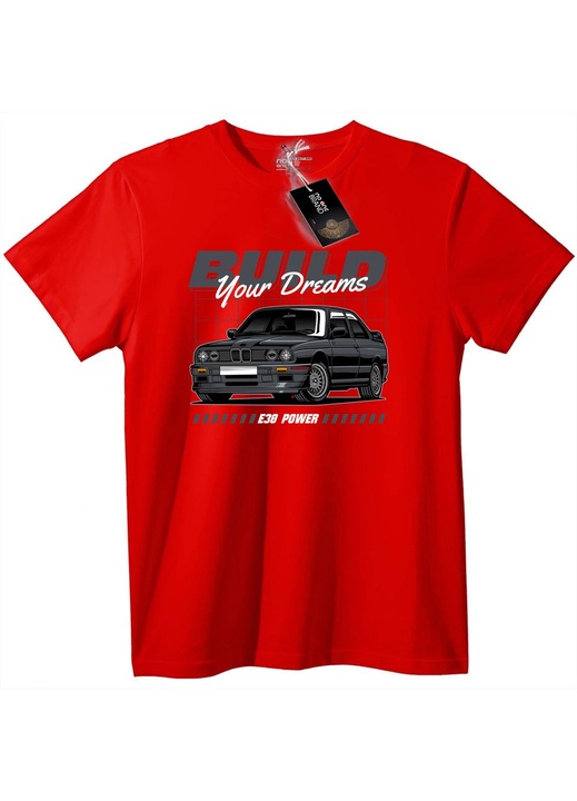 Tricou E30 Power: Construiește-ți visele, Rosu