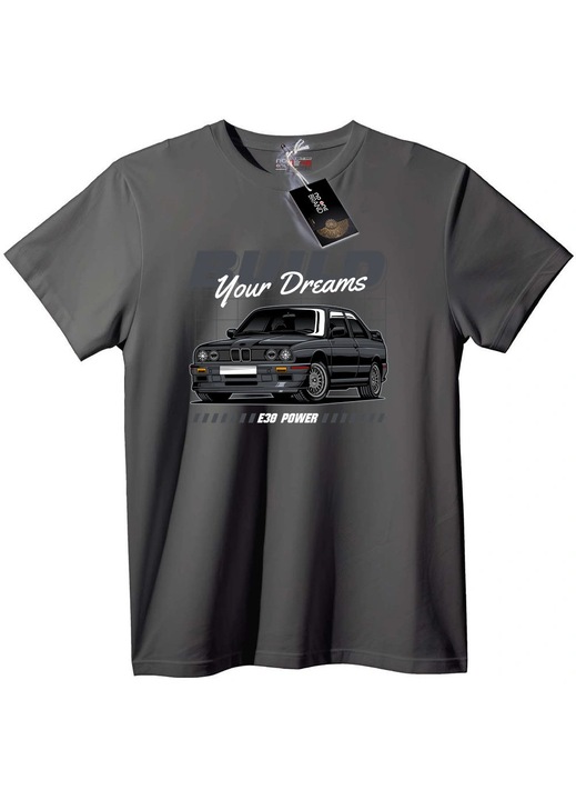 Tricou E30 Power: Construiește-ți visele, Gri