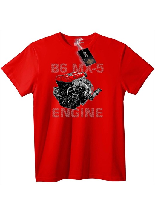 Tricou B6 MX-5 Engine, Rosu