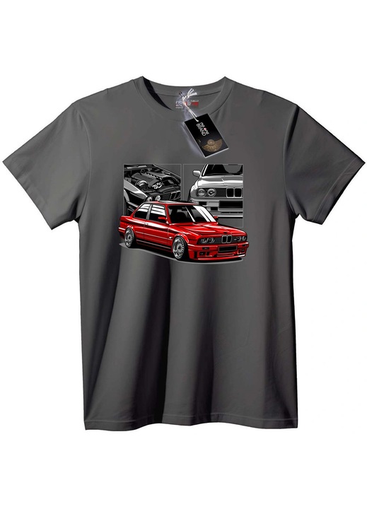 Tricou BMW roșu, Gri