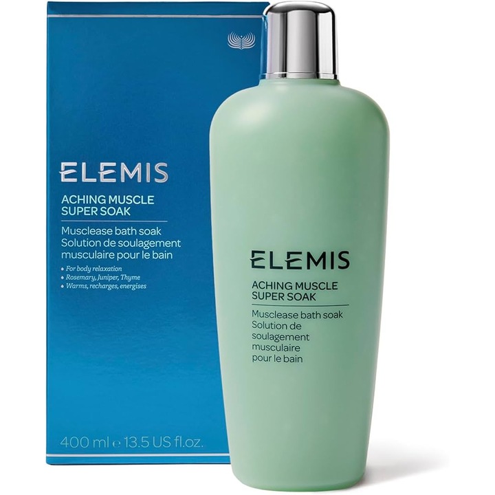 Spumant de baie, Elemis, Aching Muscle Super Soak, formulă calmantă cu uleiuri esențiale, 400 ml