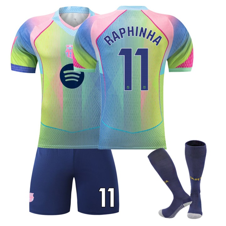 Tricou si sosete fotbal UEFA Champions League, RAPHINHA, respirabil, set, multicolor, poliester