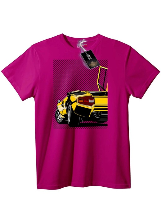 Tricou Retro Mașină Sport Galbenă, Lila