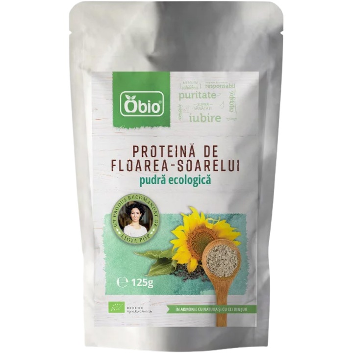 Proteina De Floarea Soarelui Pudra Bio, Obio, 125g