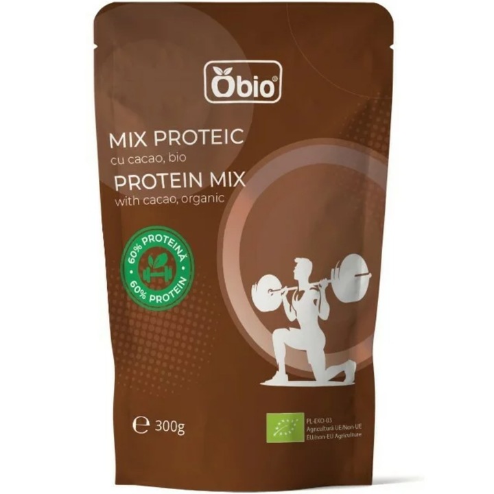 Mix Proteic Cu Cacao Bio, Obio, 300g