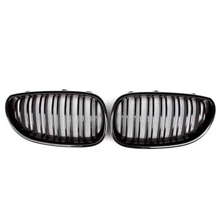Grilă GMAX cu nervuri duble pentru BMW E60/E61, negru lucios, 2004-2009