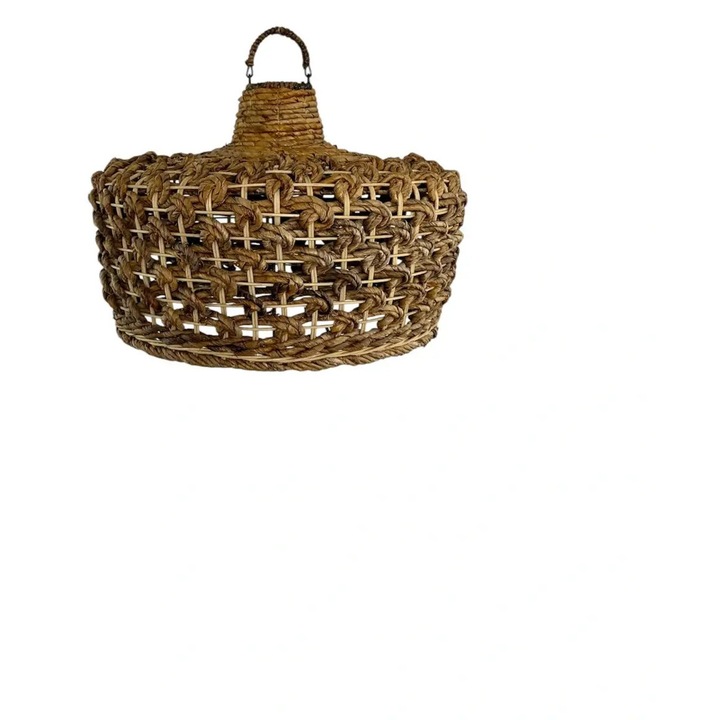 Бохо висяща лампа, 50x45cm, естествени материали, E27, ръчно изработена