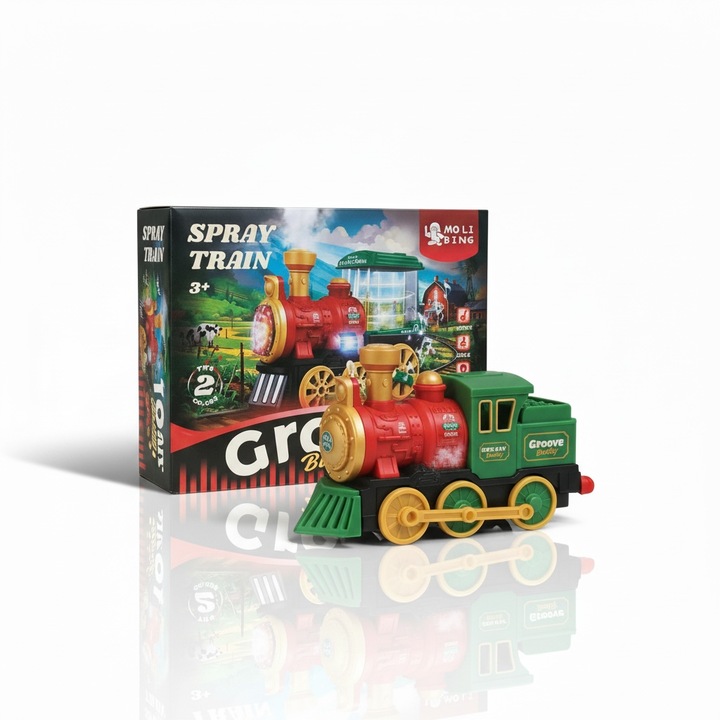 Trenuleț pentru copii cu sunet, lumini și aburi – Spray Train