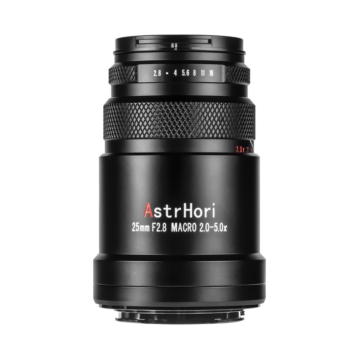 Obiectiv AstrHori 25mm F2.8 2X-5X Ultra Macro, cadru complet, focalizare manuala, compatibil cu camerele mirrorless Nikon Z Mount Z5, Z6, Z7, Z611, Z711, Z9, Z30, Z50, ZFC etc